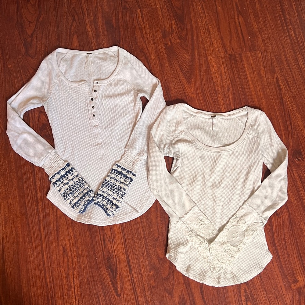 Set of 2 Free People Thermal Tops